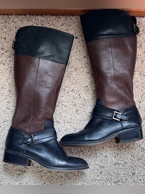 Lauren Ralph Lauren Maritza Black and Brown Knee Boots women’s size 7B